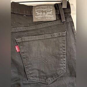 Men's Levi 531 Jeans - Athletic Slim Flex, black denim